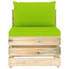 vidaXL 8 pcs conj. lounge jardim c/ almofad&otilde;es madeira impreg. verde