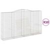 vidaXL Cestos gabi&atilde;o arqueados 10 pcs 400x50x220/240 ferro galvanizado