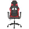 vidaXL Cadeira gaming massagens couro artificial preto e vermelho