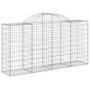 vidaXL Cestos gabião arqueados 14 pcs 200x50x100/120 ferro galvanizado
