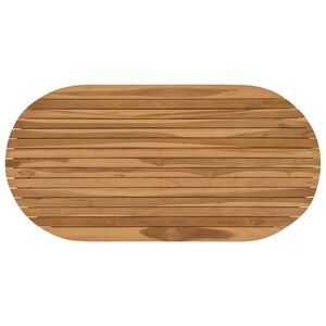 vidaXL Tampo de Mesa 110 x 55 x 3,5 cm Oval Madeira de Teca S&oacute;lida