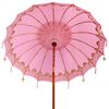 vidaXL Parasol Balin&ecirc;s 260 Rosa 210-220 cm Algod&atilde;o e madeira s&oacute;lida