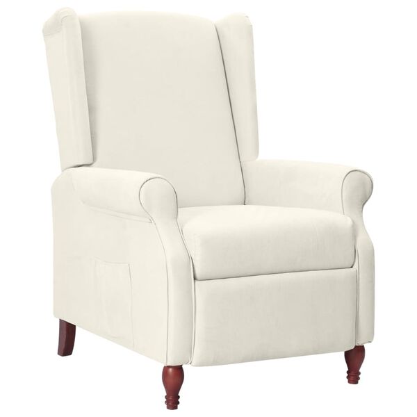 vidaXL Poltrona reclin&aacute;vel tecido de microfibra bege