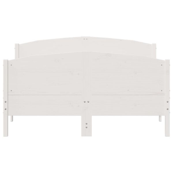 vidaXL Cama sem colch&atilde;o 160x200 cm madeira de pinho maci&ccedil;a branco