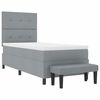 vidaXL Cama Box com colch&atilde;o Cinzento-claro 90 x 200 cm tecido