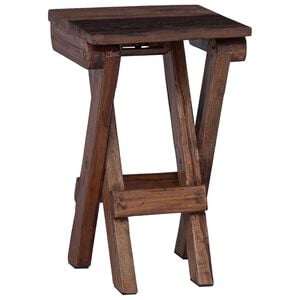 vidaXL Banqueta Natural 30 x 30 x 48 cm Madeira recuperada maci&ccedil;a
