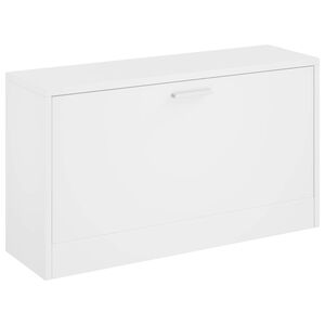 vidaXL Banco para sapatos branco brilhante 80x24x45 cm madeira projetada