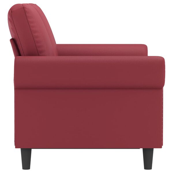 vidaXL Sof&aacute; de 2 lugares 120 cm couro artificial vermelho tinto