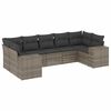 vidaXL 7 pcs conjunto sof&aacute;s p/ jardim c/ almofad&otilde;es vime PE cinzento