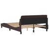 vidaXL Estrutura de cama Dover 140x190 cm tecido castanho-escuro