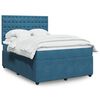 vidaXL Cama boxspring com colch&atilde;o 140x190 cm veludo azul