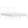 vidaXL Estrutura de cama com cabeceira 150x200 cm metal branco