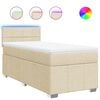 vidaXL Cama com molas/colch&atilde;o 80x200 cm tecido cor cr&egrave;me