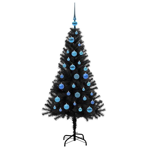 vidaXL &Aacute;rvore de Natal com 150 LEDs com suporte Preto 150 cm PVC