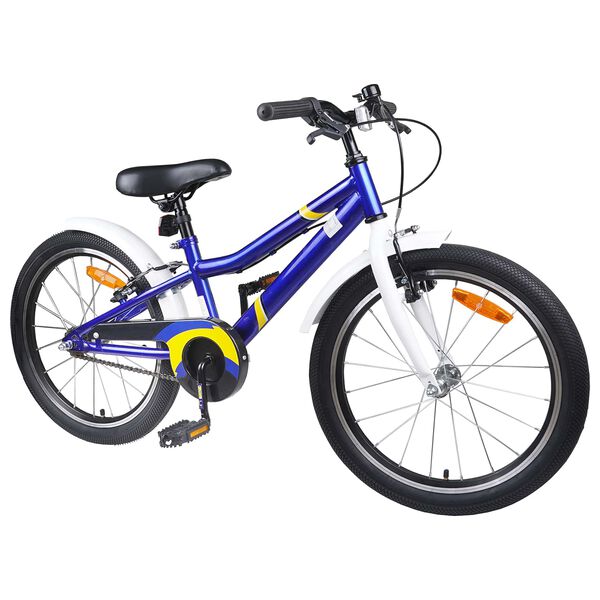 vidaXL Bicicleta Infantil 24 Polegadas para 8-12 anos Azul Branco