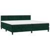 vidaXL Cama box spring c/ colch&atilde;o/LED 200x200 cm veludo verde-escuro