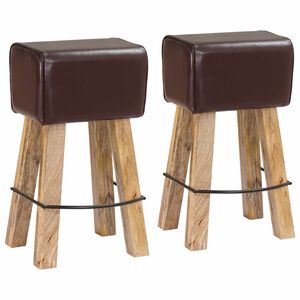 vidaXL Banco de bar 2 unid. Marrom Escuro 44 x 33 x 74 cm