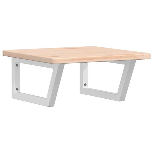 vidaXL Prateleira de parede p/ lavat&oacute;rio a&ccedil;o/madeira carvalho maci&ccedil;a