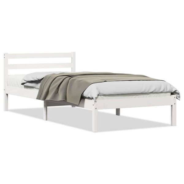 vidaXL Estrutura da Cama com cabeceira Branco 208.6 x 157.6 x 69.4 cm