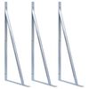 vidaXL Suportes para postes de veda&ccedil;&atilde;o 3 pcs a&ccedil;o galvanizado