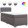 vidaXL Cama com molas/colch&atilde;o 90x200 cm couro artificial cinzento