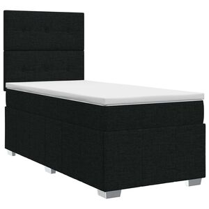 vidaXL Cama box spring com colch&atilde;o Preto 90 x 190 cm Tecido