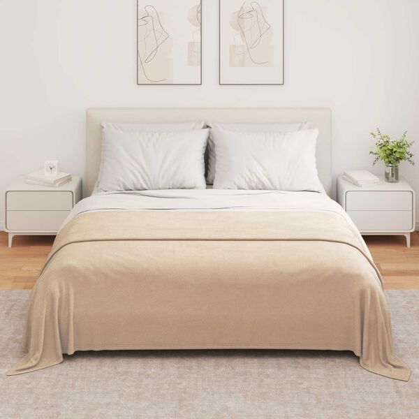 vidaXL Cobertor Camelo 280 x 210 cm L&atilde;