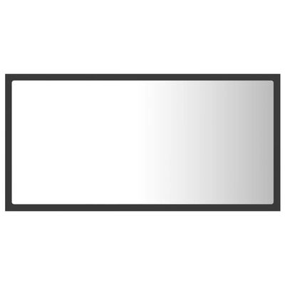vidaXL Espelho de casa de banho c/ LED 80x8,5x37 cm acrílico cinzento