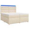 vidaXL Cama box spring com colch&atilde;o Creme 200 x 200 cm Tecido