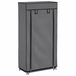 vidaXL Sapateira com cobertura 58x28x106 cm tecido cinzento