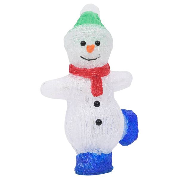 vidaXL Boneco de neve acrílico c/ luzes LED interior e exterior 30 cm
