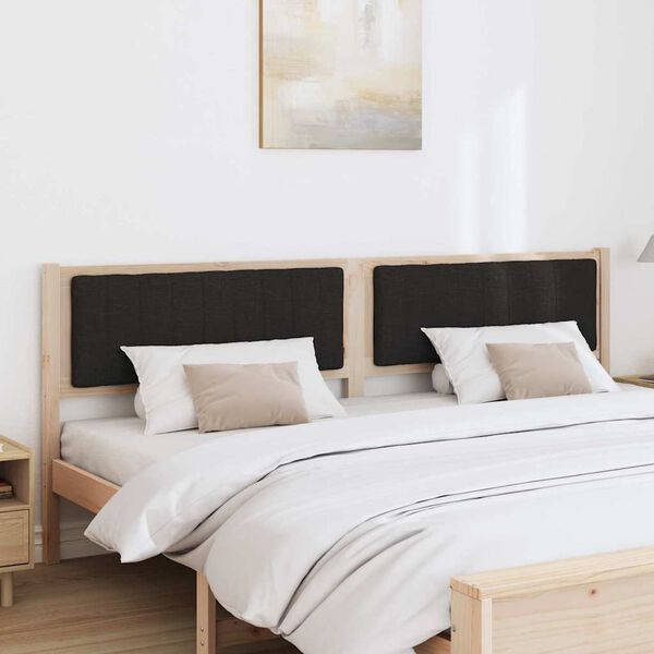 vidaXL Cabeceira estofada Castanho 200 cm Madeira de Pinheiro S&oacute;lida