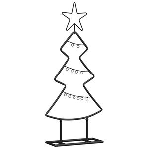 vidaXL &Aacute;rvore de Natal de metal Preto 60 cm A&ccedil;o