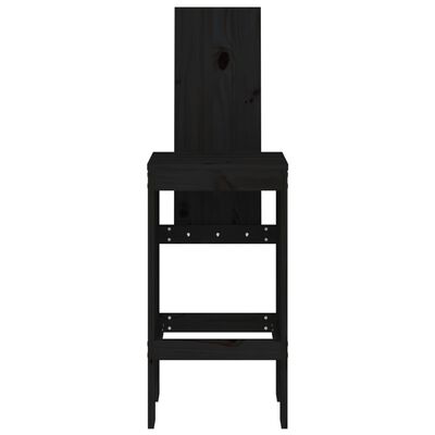 vidaXL Cadeiras de bar 2 pcs 40x42x120 cm pinho maciço preto