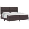 vidaXL Cama Box com colch&atilde;o Castanho escuro 200 x 200 cm tecido