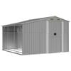 vidaXL Abrigo de jardim 277x279x179 cm a&ccedil;o galvanizado cinzento