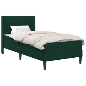 vidaXL Estrutura da Cama com colch&atilde;o Verde Escuro 80 x 200 cm Veludo