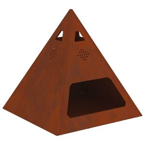 vidaXL Fire Pit Castanho 50 x 50 x 51 cm A&ccedil;o resistente &agrave;s intemp&eacute;ries