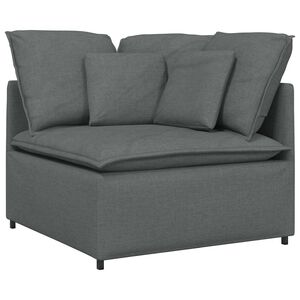 vidaXL M&oacute;dulo de sof&aacute; canto com almofadas 100 cm cinzento-escuro