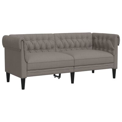 vidaXL 2 pcs conjunto de sofás tecido cinzento-acastanhado