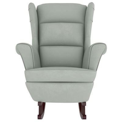 vidaXL Cadeira baloiço c/ pernas de metal e banco veludo cinza-claro