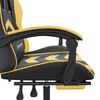 vidaXL Cadeira gaming girat&oacute;ria + apoio couro artificial preto/dourado