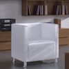 vidaXL Poltrona em forma de cubo couro artificial branco