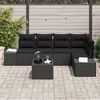vidaXL Conjunto de Sof&aacute; de Jardim 6 pcs Preto vime PE