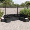 vidaXL Conjunto de Sof&aacute; de Jardim com almofada 8 pcs Preto vime PE
