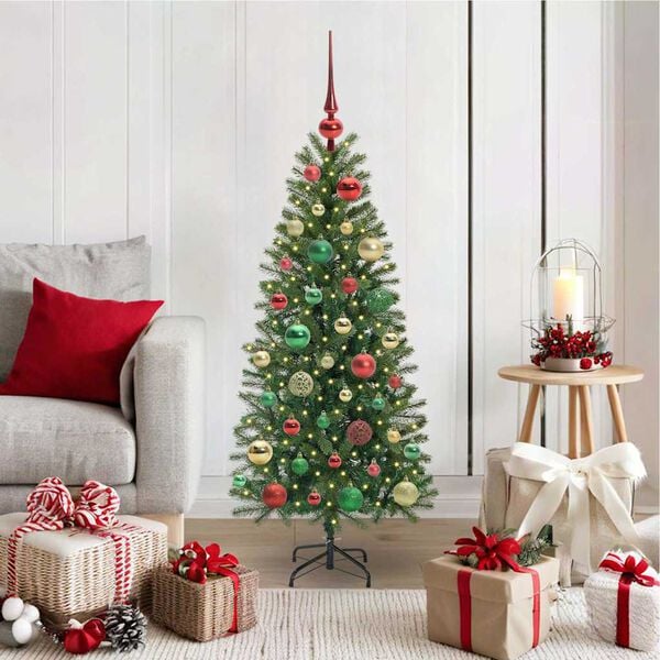 vidaXL &Aacute;rvore de Natal Artificial com 150 LEDs Verde 120 cm PE e PVC