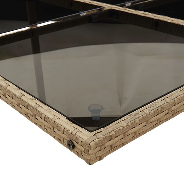 vidaXL 15 pcs conjunto de jantar p/ jardim com almofad&otilde;es vime PE bege