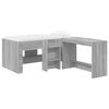 vidaXL Cama Alta para Crian&ccedil;as com Mesa 2 unid. Sonoma cinzento