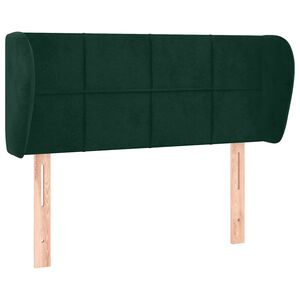 vidaXL Cabeceira de cama c/ abas veludo 83x23x78/88cm verde-escuro
