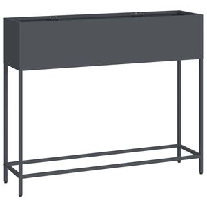 vidaXL Vaso Elevado para Jardim Antracite 100 x 26 x 82 cm A&ccedil;o